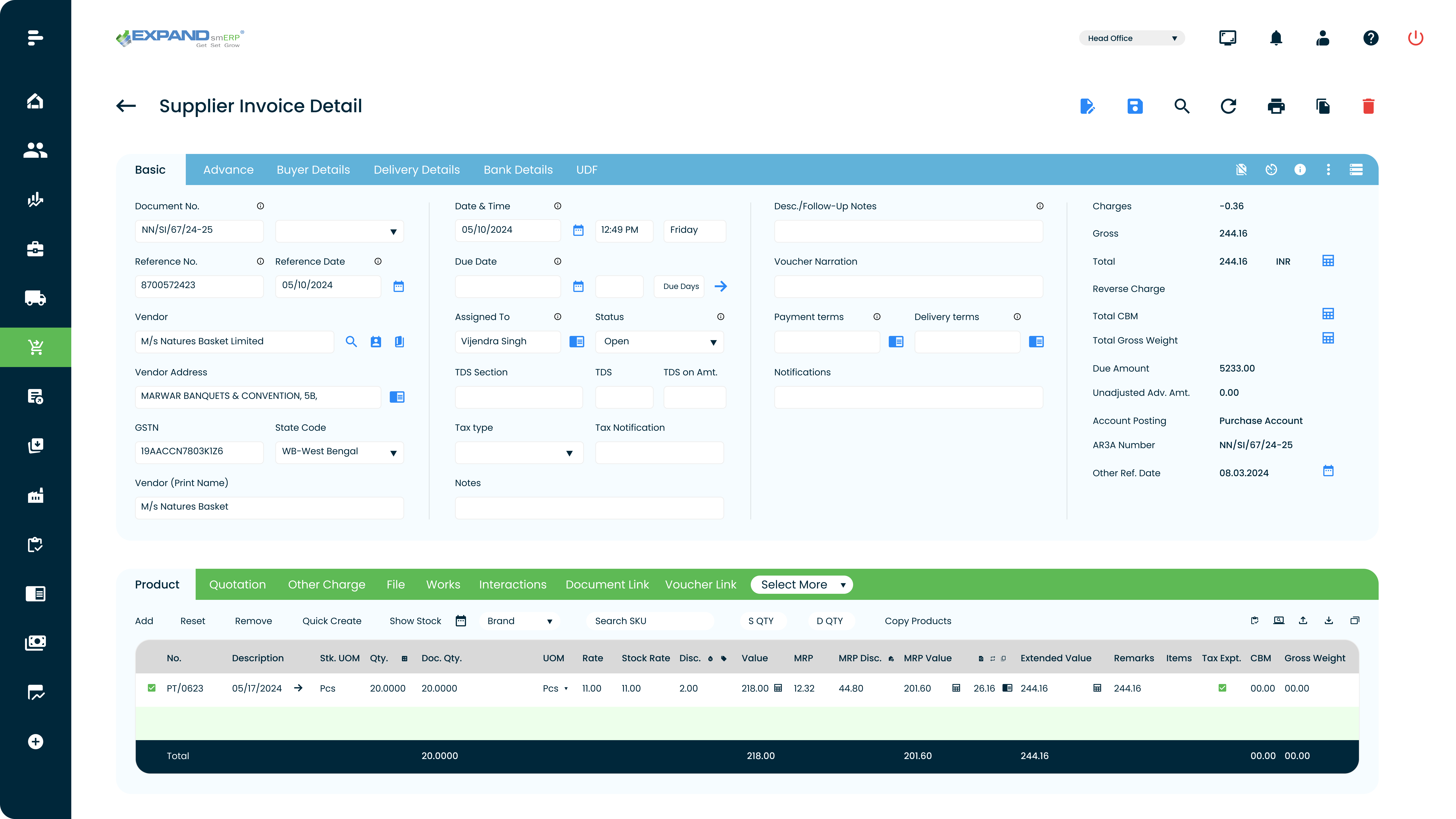 screenshot of Expand smERP